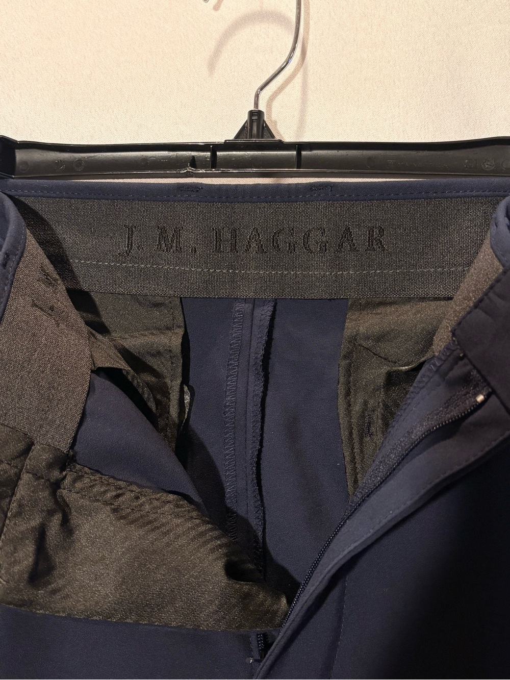 Men's Navy Dress Pants - Tailored Straight Leg - Picture 3 of 6